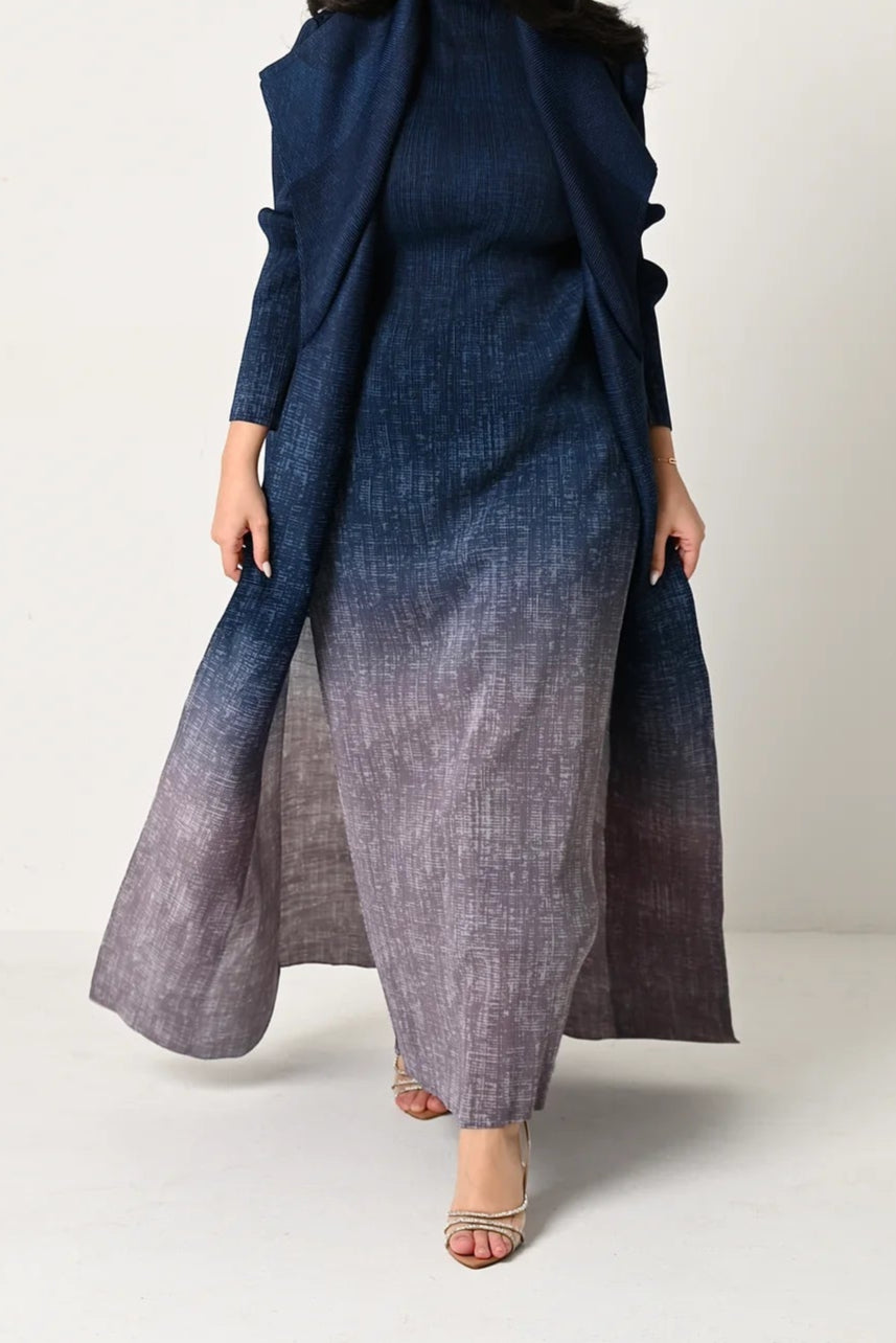 Ombre Blue Pleated Perfection