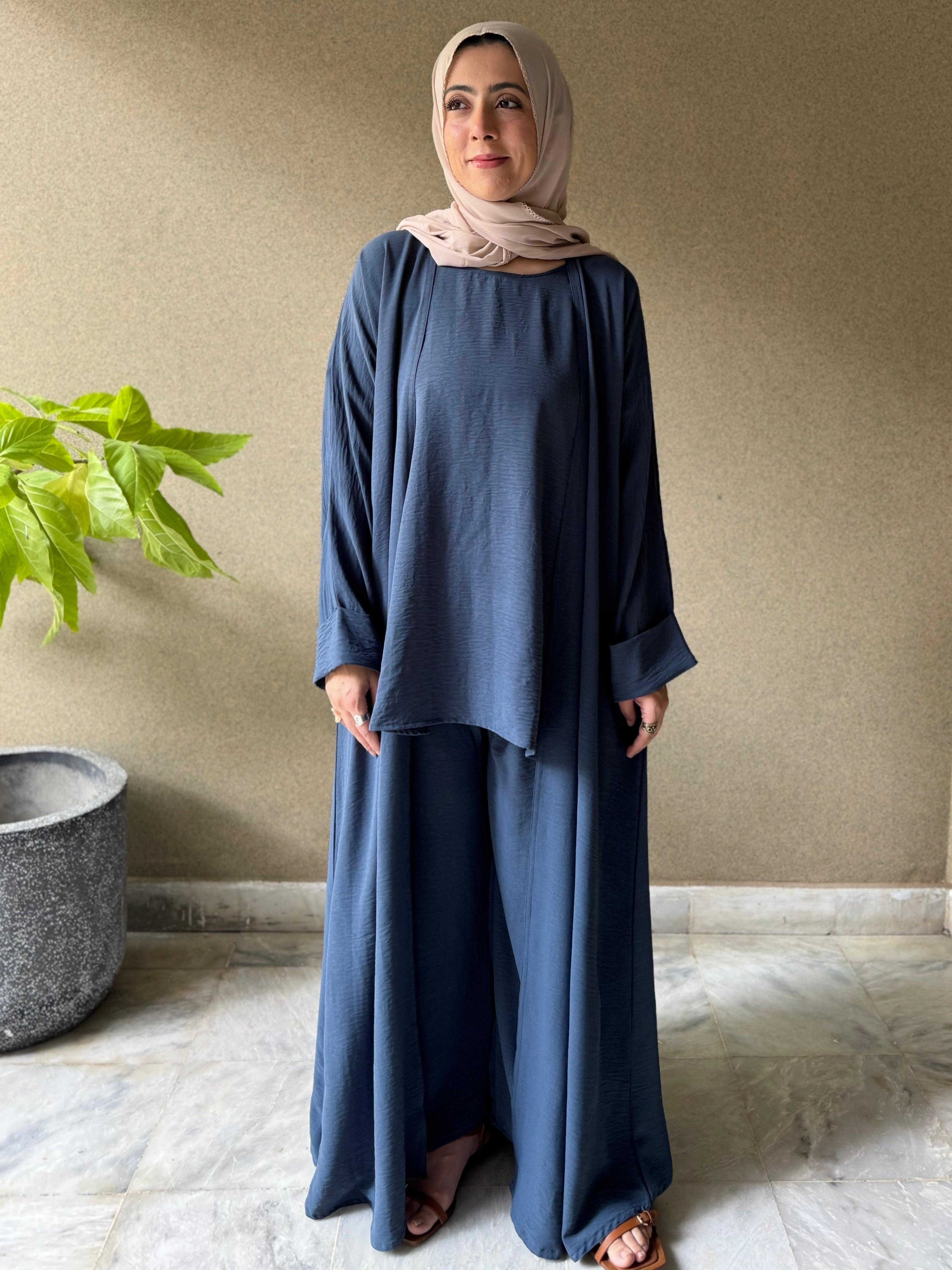 Blue Grey Co-ord - 3PC