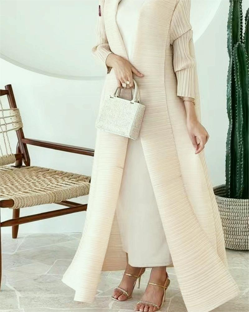 Pleated Coat- Solid